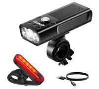 Dyzi Rechargeable Bike Lights Set Premium Waterproof Bicycle Front & Back Light in Black Dyzi Black
