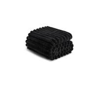 Dyzi Ribbed Jacquard Fleece Bed Blanket Throw 200x240cm Black | Size: 200 cm x 240 cm Dyzi Black 200 cm x 240 cm