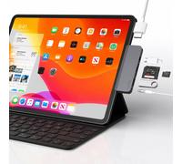 Sanho Hyper - HyperDrive 6-in-1 USB-C Hub for iPad Pro/Air - 3.5mm Audio Jack, USB-A, SD, Micro SD, USB-C, HDMI - Silver, HD319B-SILVER