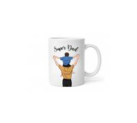 Dyzi Super Dad Mug Ceramic Coffee Cup in White Dyzi White