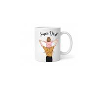 Dyzi Super Dad Mug Ceramic Coffee Cup in White Dyzi White