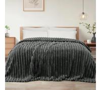 DYZI Supersoft Ribbed Jacquard Fleece Throw Blanket - Warm Plush Polyester Sofa & Bed Throw, Lightweight Cozy All-Season Blanket for Living Room & Bedroom