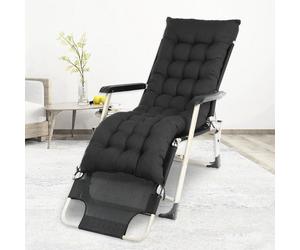 Dyzi Thick Ventilated Recliner Cushion Easy-Clean Outdoor Chair Pad in Black Dyzi Black