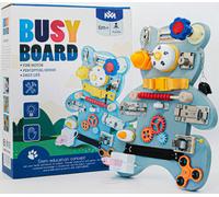 Dyzi Toddler Wooden Busy Board Bear Design Sensory Activity Toy