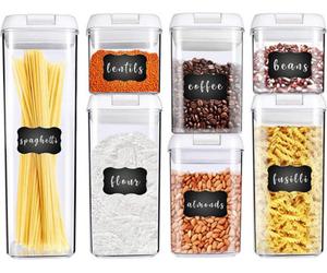Dyzi Transparent Airtight Bpa-Free Plastic 7-Piece Food Storage Kitchen Container Set With Vacuum Seal