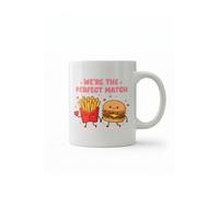 Dyzi We're The Perfect Match Printed Ceramic Mug Valentine's Day Gift in White Dyzi White