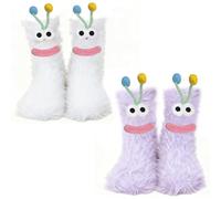Dyzoxa 2 Pairs Fluffy Socks Womens, Aesthetically Pleasing Fuzzy Socks, Durable Cute Funny Novelty Fuzzy, Suitable for Women's Warm in Winter Casual Home Comfortable Sleep
