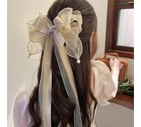 DYZXYY Sweet Girl Mesh Bow Hair Clip, Super Fairy Top Clip, Hair Clip At The Back Of The Head, Hair Accessory Spring Clip(20)