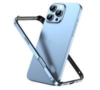 DYZYXJ Aluminum Frame Metal Bumper Case for iPhone 17 Air, Aluminum Hard Case Slim Metal Frame Bumper Cover with Soft TPU Inner for iPhone 17 Air, (Light blue)