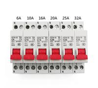 DZ30-32 1P+N Mini Circuit Breaker 6A 10A 16A 20A 25A 32A Din Rail Mounting Cutout Miniature Household Air Switch 1Pcs (Size : 10A)