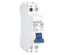 DZ30-32 Circuit Breaker, 220V, Thermal Magnetic Trip, Short-Circuit and Overload Protection, 10A/15A/20A/25A/32A, Mini Type, 18mm x 80mm (2P AC220V 16A)