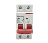 DZ47 2P 3A-125A 400V C Type Circuit Breaker MCB Short Overload Circuit Protector 35mm Din Rail Breaking Capacity 6KA(125A)