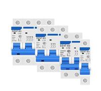 DZ47 2P 3P 4P 6A/10A/16A/20A/32A/40A/50A/63A 400V C Type Mini Circuit Breaker MCB 35mm Din Rail Mount Breaking Capacity 6KA 1Pcs(3P,10A)