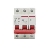 DZ47 3P 3A-125A 400V C Type Circuit Breaker MCB Short Overload Circuit Protector 35mm Din Rail Breaking Capacity 6KA BIANMTSW(3A)