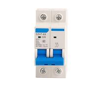 DZ47-63 2P Miniature Circuit Breaker with Leakage Protection 400VAC 63A Compact Design for Solar PV Systems High Breaking Capacity Fire Resistant Housing (50A)