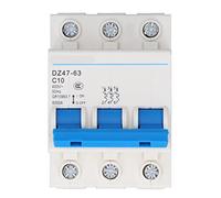 DZ47-63 C10 3P Miniature Circuit Breaker,Circuit Breaker Overload Protector 3 Pole 400V 10A Miniature DIN Rail Mount Circuits Breakers Segmentation Capacity 6000A
