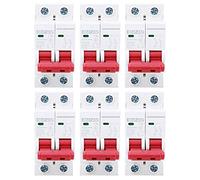 DZ47 63Z 2P DC500V Miniature Circuit Breaker High Performance Photovoltaic Air Switch Overload Leakage Protection for Solar Energy Systems 6pcs (32A)