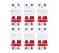 DZ47 63Z 2P MCB Circuit Breaker High Performance Photovoltaic Air Switch DC500V Overload Leakage Protection for Solar Power Systems Rail Mount 6Pcs (10A)