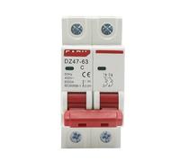 DZ47 C45N 2P 3A/6A/10A/16A/20A/32A/40A/50A/63A 400V~ C type miniature circuit breaker installation rail breaking capacity 6KA(32A)