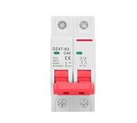 DZ47 Circuit Breaker C Type 1P 2P 3P 4P 3A-63A AC 230V 400V Mount Short Overload Protector with Breaking Capac(2P,3A)