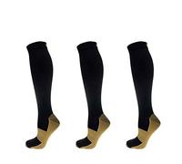 DZANS 3 Pirs Copper Compression Socks for Men & Women (20-30 mmHg) Best Graduated Athletic Fit for Running, Nurses, Flight Travel & Maternity Pregnancy - Boost Stamina, Circulation & Recovery（L/XL）