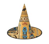 DZBDWZXH Ancient Egypt Tribe Series Print Halloween Witch Hat for Women Cosplay Costume Dress Up Halloween Party Decoration 1Pcs