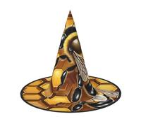 DZBDWZXH Bee Honeybee Print Halloween Witch Hat for Women Cosplay Costume Dress Up Halloween Party Decoration 1Pcs