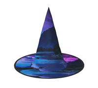 DZBDWZXH Blue galaxy Print Halloween Witch Hat for Women Cosplay Costume Dress Up Halloween Party Decoration 1Pcs