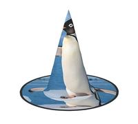 DZBDWZXH Cute Penguin Print Halloween Witch Hat for Women Cosplay Costume Dress Up Halloween Party Decoration 1Pcs