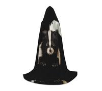 DZBDWZXH Cute Skunk Printed Hooded Cape For Teenagers, Youth Hooded Cape Polyester Spandex Soft Blend for Halloween Parties Medium