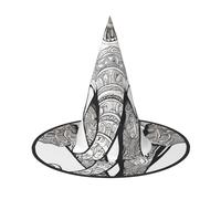 DZBDWZXH Elephant Print Halloween Witch Hat for Women Cosplay Costume Dress Up Halloween Party Decoration 1Pcs
