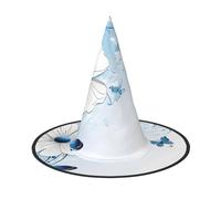 DZBDWZXH Flowers and Butterfly Print Halloween Witch Hat for Women Cosplay Costume Dress Up Halloween Party Decoration 1Pcs
