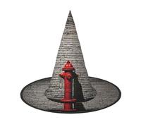DZBDWZXH Graffiti Colorful Brick Print Halloween Witch Hat for Women Cosplay Costume Dress Up Halloween Party Decoration 1Pcs
