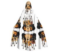 DZBDWZXH (Guitar Printed) Printed Hooded Cape For Adult Unisex, Witch Cape Hooded Cloak for Halloween Parties Christmas Costume