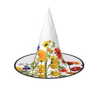 DZBDWZXH Iris Flower Butterfly Print Halloween Witch Hat for Women Cosplay Costume Dress Up Halloween Party Decoration 1Pcs