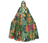 DZBDWZXH (Macaw and Toucan Perching of Rainforests) Printed Hooded Cape For Adult Unisex, Thick Witch Cape Hooded Cloak for Halloween Parties Christmas Costume
