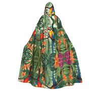 DZBDWZXH (Macaw and Toucan Perching of Rainforests) Printed Hooded Cape For Adult Unisex, Witch Cape Hooded Cloak for Halloween Parties Christmas Costume