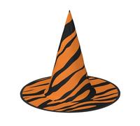DZBDWZXH Orange tiger leopard Print Halloween Witch Hat for Women Cosplay Costume Dress Up Halloween Party Decoration 1Pcs