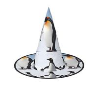 DZBDWZXH Penguins Print Halloween Witch Hat for Women Cosplay Costume Dress Up Halloween Party Decoration 1Pcs