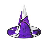 DZBDWZXH Purple butterfly Print Halloween Witch Hat for Women Cosplay Costume Dress Up Halloween Party Decoration 1Pcs