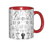 DZBDWZXH Red Ceramic Coffee Mugs 11oz, (Chemistry Print) Print Restaurant Coffee Mug for Coffee,Cappuccino,Tea,Cocoa,Cereal