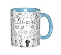 DZBDWZXH Sky Blue Ceramic Coffee Mugs 11oz, (Chemistry Print) Print Restaurant Coffee Mug for Coffee,Cappuccino,Tea,Cocoa,Cereal