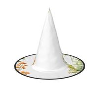 DZBDWZXH Springtime Herb Garden Print Halloween Witch Hat for Women Cosplay Costume Dress Up Halloween Party Decoration 1Pcs