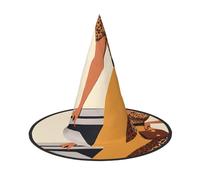 DZBDWZXH traditional african girl painting Print Halloween Witch Hat for Women Cosplay Costume Dress Up Halloween Party Decoration 1Pcs