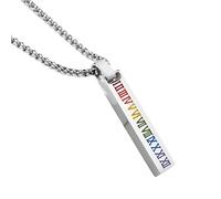 DZBERHX 925 Sterling Silver Trans For Unisex, Vertical Bar Pendant Necklaces Gay Rainbow Choker Lesbian Pride, Bisexual Transgender Double Venus Necklace