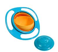 DZCYAOHL 360 Degrees Gyro Bowl,Unspillable Snack Toddler Bowl, Universal Anti Spill Bowl, Magic Gyro Bowl Anti Spill Baby Bowl, Magic Bowl for Babies Kids (Blue)