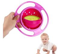 DZCYAOHL 360 Degrees Gyro Bowl,Unspillable Snack Toddler Bowl, Universal Anti Spill Bowl, Magic Gyro Bowl Anti Spill Baby Bowl, Magic Bowl for Babies Kids (Red)