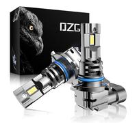 DZG 9005 9006 9012 HB3 HB4 HIR2 LED Headlight Bulbs 6000K White 12V High Low Beam Car Fog Motorcycle Front Light, 2 Pcs