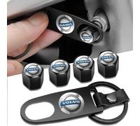 dzggs 4 Pcs Tyre Valve Caps for Volvo XC40 XC60 XC90 V60V90 S60 S90, with Logo Emblem Aluminum Tire Valve Caps Dustproof Car Tyre Wheel Stem Air Valve Cover, Car Accessories,B