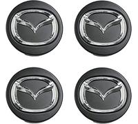 dzggs 4pcs Car Wheel Centre Hub Caps for Mazda CX-30 2019-2023 56mm, Replacement Wheel Hub Rim Cover Center Caps Wear Resistant Anti Rust Tyres Rims Accessories,Black
